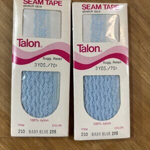 Vintage 2 Talon Tapes Loop Braid No-Iron - 206 Baby Blue 3 Yds Each New